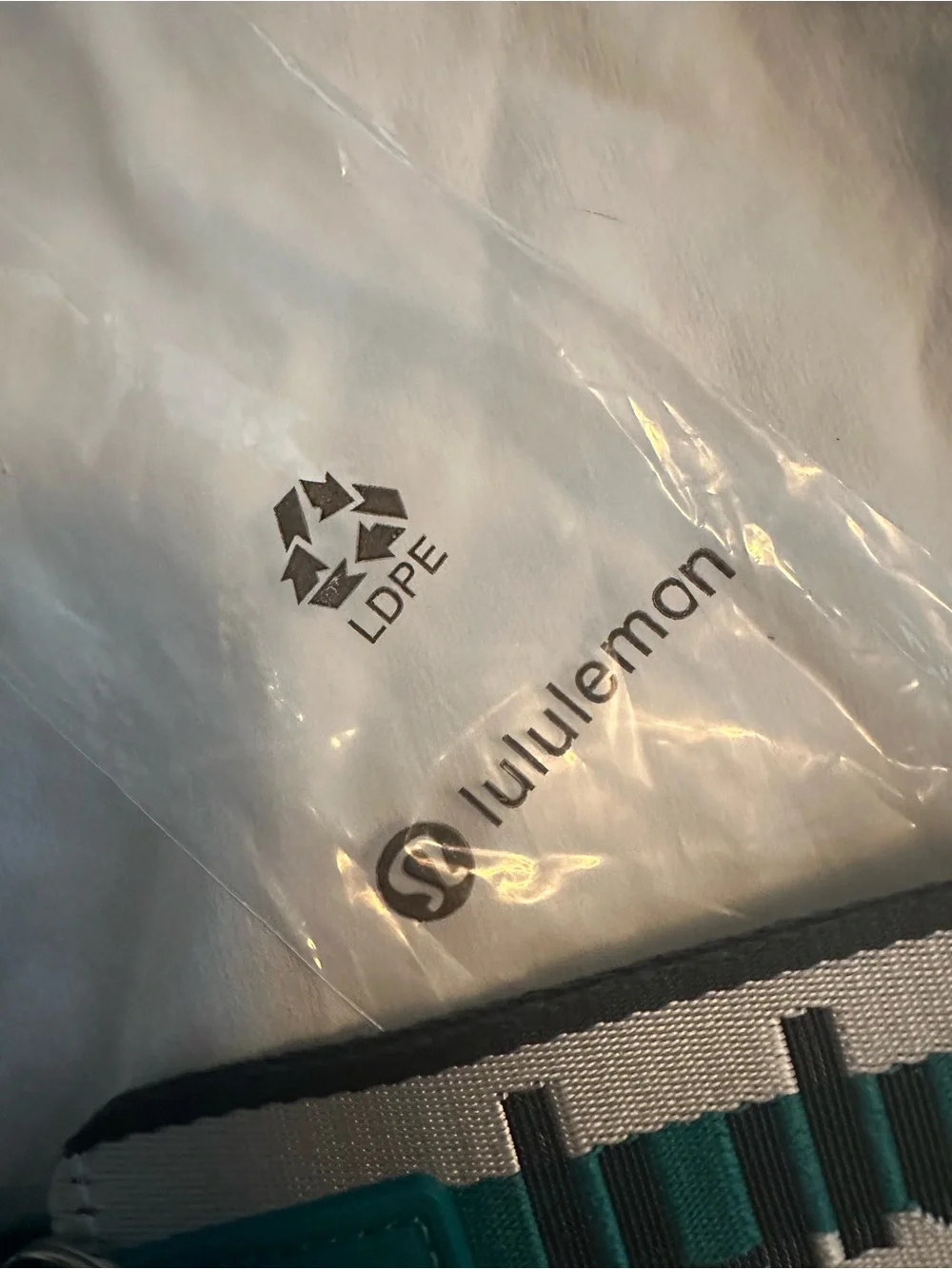 lululemon athletica Teal, White & Black Woven Logo Strap